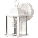 Cube Outdoor Wall Sconce - White / Clear