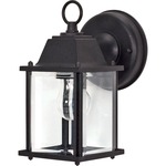 Cube Outdoor Wall Sconce - Textured Black / Clear