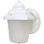 Hooded Outdoor Wall Sconce - White / Satin Frosted