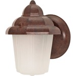 Hooded Outdoor Wall Sconce - Old Bronze / Satin Frosted