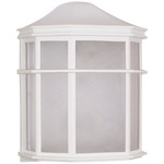 Square Cage Outdoor Wall Sconce - White / White