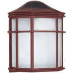 Square Cage Outdoor Wall Sconce - Old Bronze / White