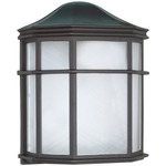 Square Cage Outdoor Wall Sconce - Textured Black / White