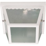 604 Outdoor Ceiling Flush Mount - White / Frosted
