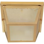 604 Outdoor Ceiling Flush Mount - Polished Brass / Frosted
