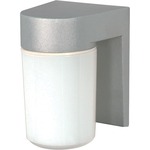 Tube Square Outdoor Wall Sconce - Satin Aluminum / White
