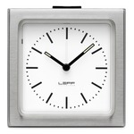 Index Block Alarm Clock - Steel/ White