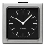 Index Block Alarm Clock - Steel/ Black