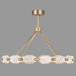 Allison Paladino Horizontal Gems Pendant - Gold Leaf