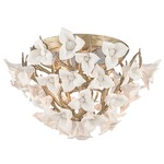 Lily Ceiling Light - Silver Leaf / White