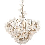 Lily Chandelier - Silver Leaf / White
