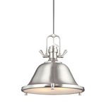 Stone Street Pendant - Brushed Nickel / Satin Etched