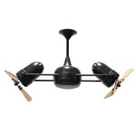 Duplo Dinamico Wood Ceiling Fan - Black / Mahogany Tone
