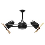 Duplo Dinamico Wood Ceiling Fan - Black / Mahogany