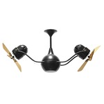 Vent Bettina Wood Ceiling Fan - Black / Mahogany Tone