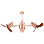 Ar Ruthiane Wood Ceiling Fan - Polished Copper / Mahogany Tone
