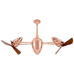 Ar Ruthiane Wood Ceiling Fan - Polished Copper / Mahogany