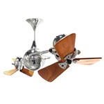 Italo Ventania Wood Damp Ceiling Fan - Chrome / Mahogany Tone
