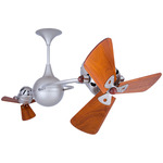 Italo Ventania Wood Ceiling Fan - Brushed Nickel / Mahogany Tone