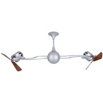 Italo Ventania Wood Damp Ceiling Fan - Brushed Nickel / Mahogany