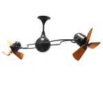 Italo Ventania Wood Ceiling Fan - Black / Mahogany Tone