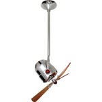 Bianca Directional Wood Damp Ceiling Fan - Chrome / Mahogany Tone
