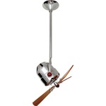 Bianca Directional Wood Damp Ceiling Fan - Chrome / Mahogany