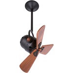 Bianca Directional Wood Ceiling Fan - Black / Mahogany Tone