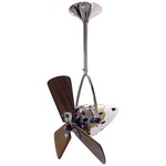 Jarold Directional Wood Damp Ceiling Fan - Chrome / Mahogany