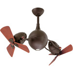 Acqua Wood Ceiling Fan with Light - Textured Bronze / Mahogany Tone