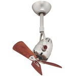 Diane Wood Ceiling Fan - Brushed Nickel / Mahogany Wood