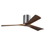 Irene Hugger Ceiling Fan - Polished Chrome / Walnut Tone