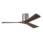 Irene Hugger Ceiling Fan - Brushed Nickel / Walnut