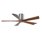 Irene Hugger Ceiling Fan - Polished Chrome / Walnut Tone