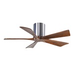 Irene Hugger Ceiling Fan - Polished Chrome / Walnut Tone