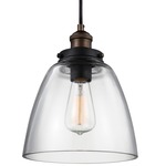 Baskin Dome Pendant - Zinc / Clear