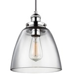 Baskin Dome Pendant - Polished Nickel / Clear