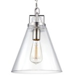 Frontage Pendant - Satin Nickel / Clear