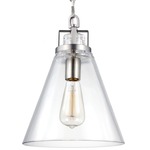 Frontage Pendant - Satin Nickel / Clear