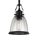 Hobson Clear Seedy Pendant - Oil Rubbed Bronze / Clear Seeded