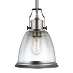 Hobson Clear Seedy Pendant - Satin Nickel / Clear Seeded