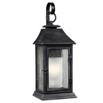 Shepherd Outdoor Wall Light - Dark Weathered Zinc / Clear Seeded