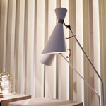 Simone Floor Lamp - Nickel Plated / Glossy White