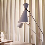 Simone Floor Lamp - Nickel Plated / Glossy White