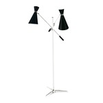 Stanley Floor Lamp - Nickel Plated / Glossy Black