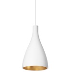 Swell Narrow Pendant - White / Brass