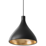 Swell Medium Pendant - Black / Brass