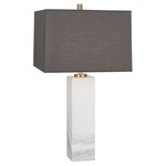 Canaan Tall Table Lamp - Smoke Grey Fabric/ Carrera Marble