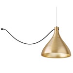 Swell Single String Medium Indoor / Outdoor Pendant - Brass