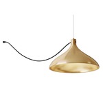 Swell Single String Wide Indoor / Outdoor Pendant - Brass